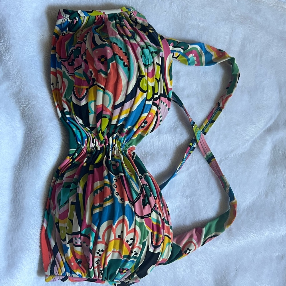 Bleu Rod Beattie Pink and Green Bikini with Artistic Design